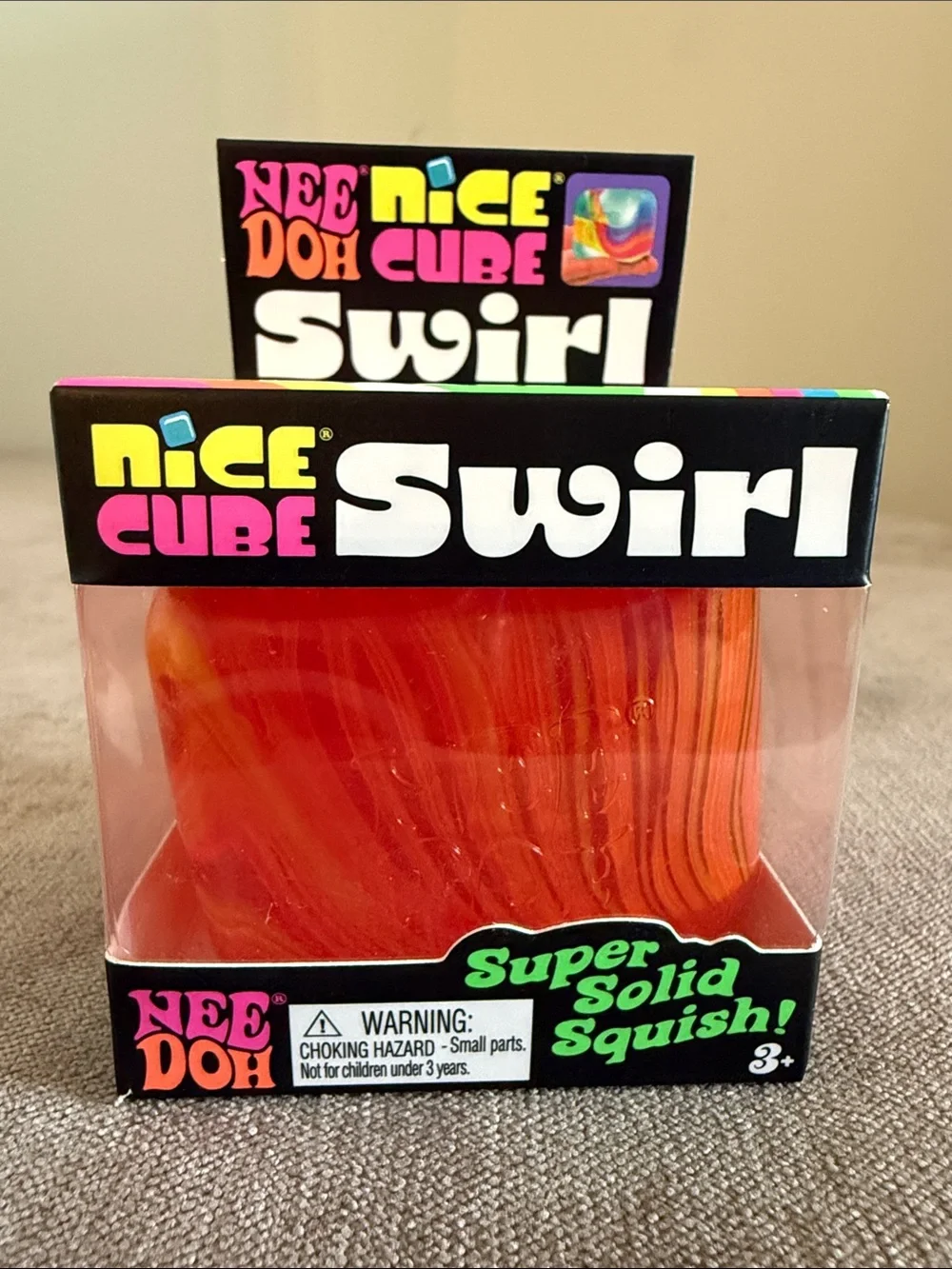 NeeDoh Nice Cube Swirl Super Solid Squish! - Orange